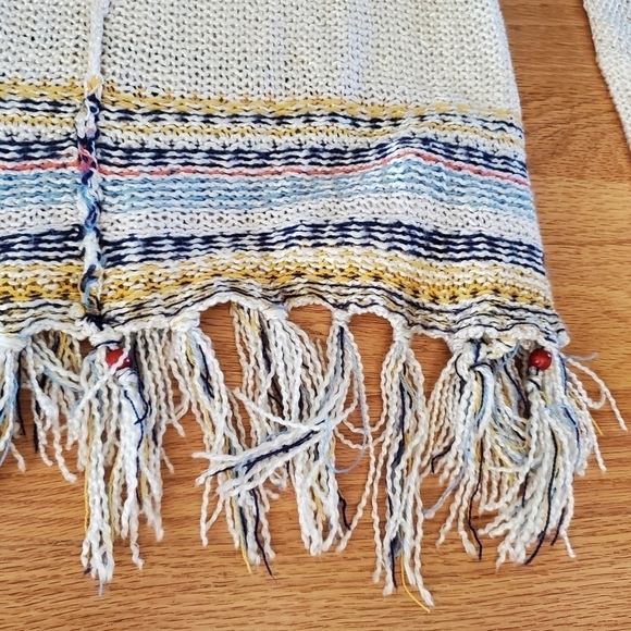 Vintage Havana Knit Hooded Sweater with Fringe - Picture 6 of 9